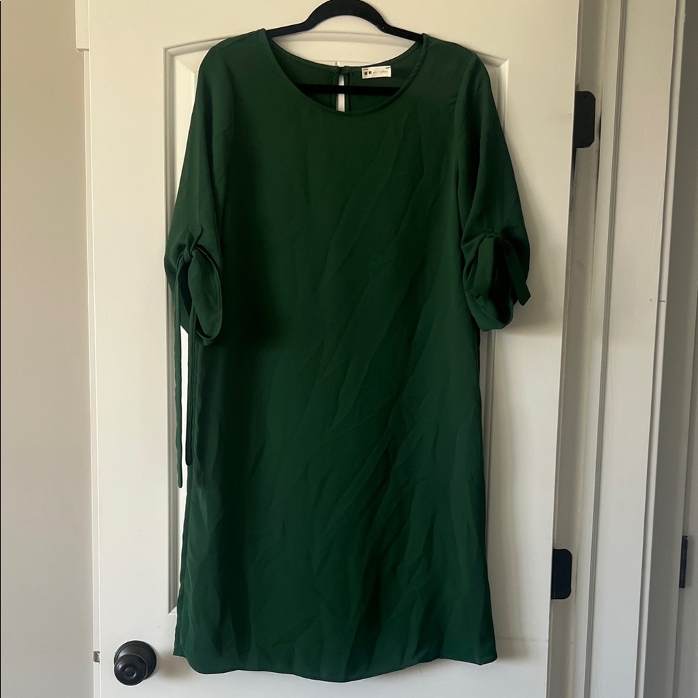 Chic Forest Green Long Sleeve Dress